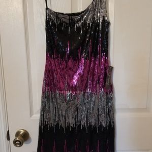 One strap sparkly sexy dress
